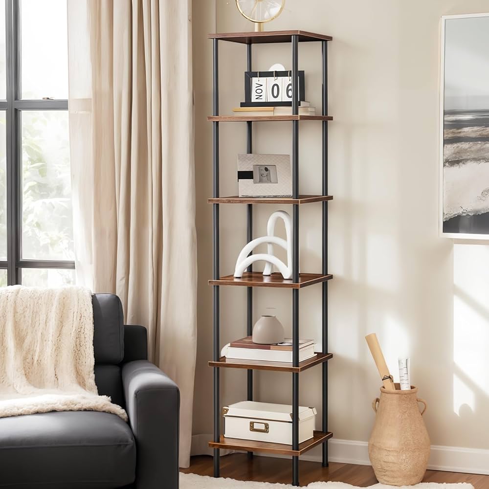 HOOBRO 6-Tier Corner Shelf, Corner Square Rack Display Shelf